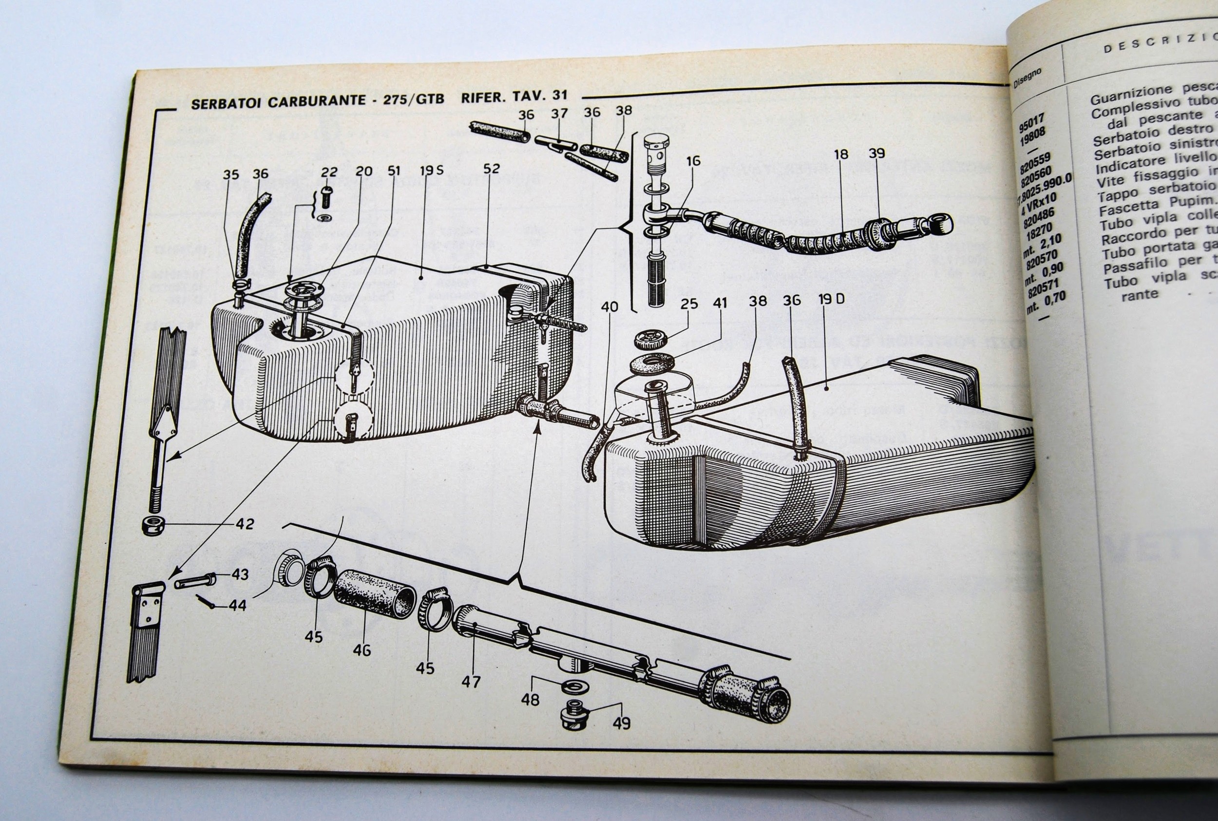 Ferrari 275 GTS/GTB Spare Parts CatalogueContains listing and mapping ...