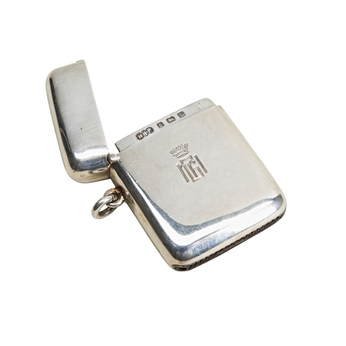 97 - A VESTA CASE ENGRAVED WITH ROYAL CROWN AND MONOGRAM, BIRMINGHAM 1935A good vesta case in its origina... 