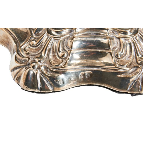 106 - AN ELEGANT PAIR OF GEORGE IV THREE LIGHT SILVER CANDELABRASHEFFIELD 1826mark of Waterhouse, Hodson &... 