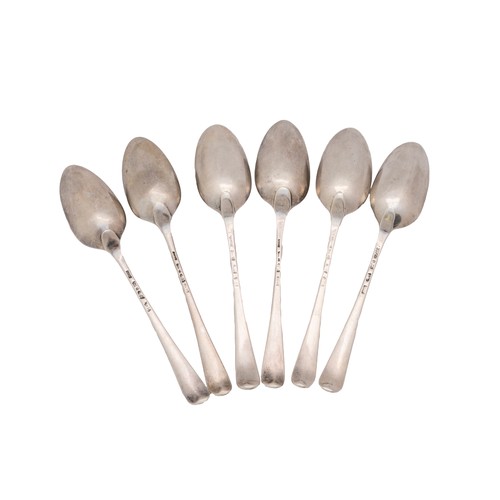 48 - A HARLEQUIN SET OF SIX SILVER SPOONSLondon, 1789, Hester Bateman, three and other matching Georgian ... 
