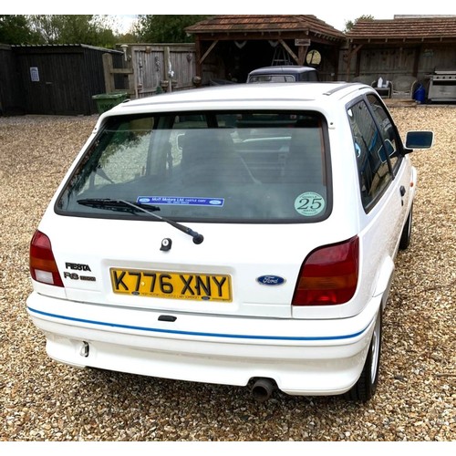 205 - 1992 Ford Fiesta RS1800Registration Number: K776 XNYChassis Number: SFABXXBAFBNR67510Recorded Mileag... 