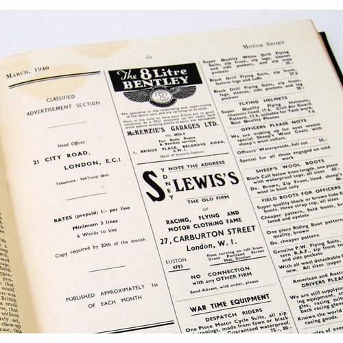 145 - Motor Sport Volume 16Numbers 1 to 12, bound in black and gold, without covers.