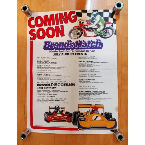 101 - Ten Motor Racing PostersFeaturing a number of events in period at Brands Hatch. Medium sized posters... 
