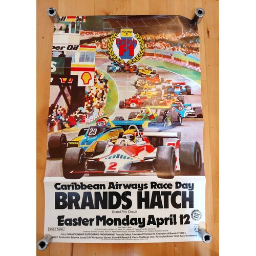 101 - Ten Motor Racing PostersFeaturing a number of events in period at Brands Hatch. Medium sized posters... 