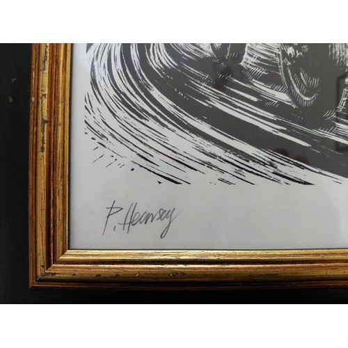 112 - Tazio Nuvolari by Peter HearseySigned etching depiciting Nuvolari racing in the the Alfa-Romeo P3 du... 