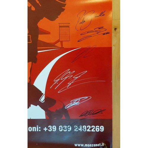 116 - Monza Grand Prix 2003 - Signed PosterSigned by:Michael SchumacherRubens Barrichello Jenson Button. D... 