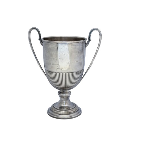 103 - A CARTIER STERLING SILVER PRESENTATION CUPwith an inscription for 1998. Approx. 1543g, 36cms