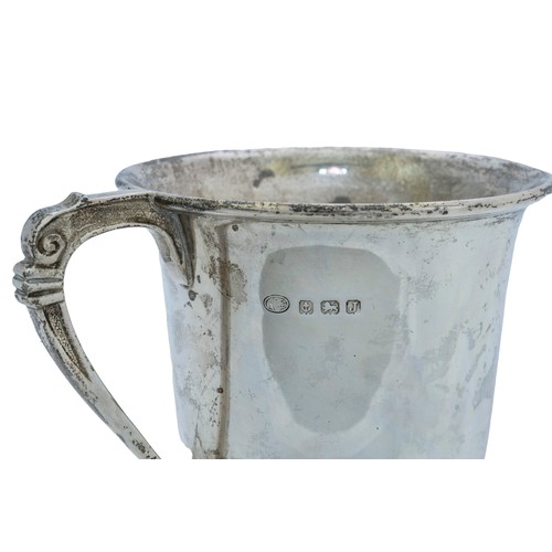 2 - A SILVER TANKARD BIRMINGHAM 1933with an Arts & Crafts style handlemark of Alexander Clark & ... 