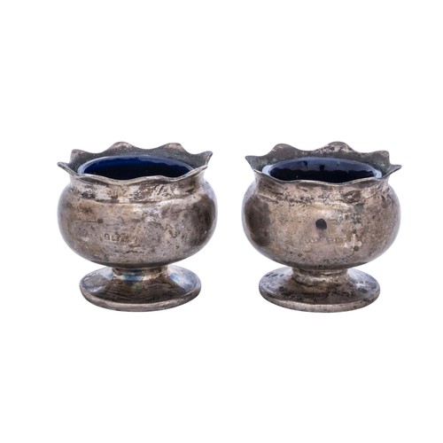 35 - EIGHT ASSORTED SILVER CRUET ITEMSall blue glass lined.