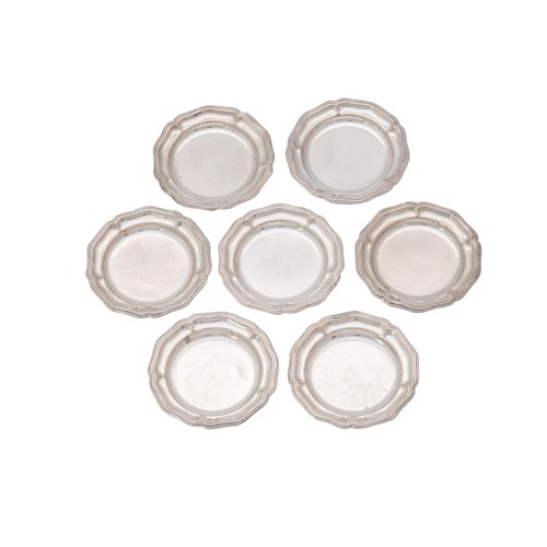 58 - A CIRCULAR SILVER ASHTRAYLondon, 1962, another similar and various other silver ashtray/coasters, 41... 