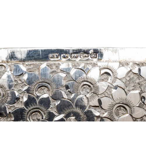 29 - AN ELEGANT LATE VICTORIAN SILVER CARD CASECHESTER 1888rectangular form, with a belt tied monogrammed... 