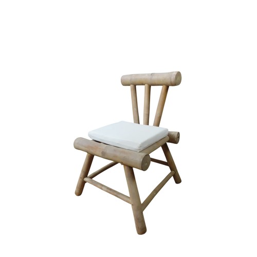 47 - BAMBOO CHAIR AND CUSHIONSturdy, rustic chair 77cm high x 50cm x 54cm deep