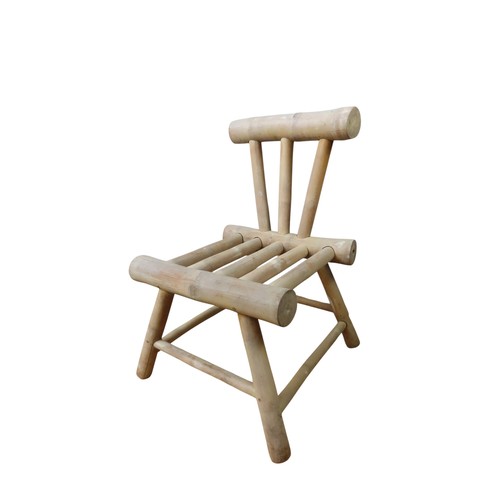 47 - BAMBOO CHAIR AND CUSHIONSturdy, rustic chair 77cm high x 50cm x 54cm deep