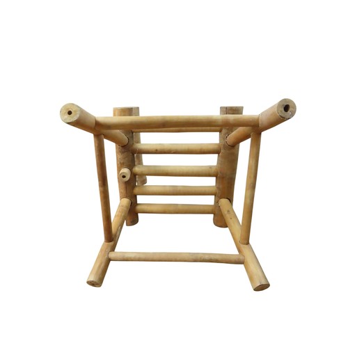 47 - BAMBOO CHAIR AND CUSHIONSturdy, rustic chair 77cm high x 50cm x 54cm deep