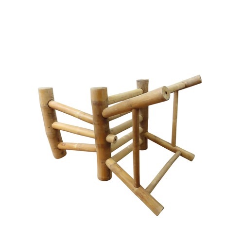 47 - BAMBOO CHAIR AND CUSHIONSturdy, rustic chair 77cm high x 50cm x 54cm deep