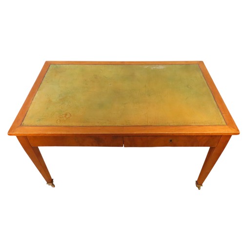 1 - A MAHOGANY BUREAU PLAT20TH CENTURYthe rectangular top with a gilt tooled leather inset writing surfa... 