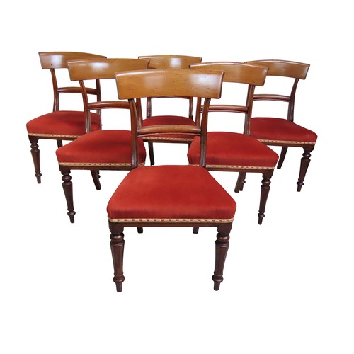 33 - A SET OF SIX MAHOGANY DINING CHAIRSLATE 19TH CENTURY87 x 46 x 40 cmViewing by appointment only... 