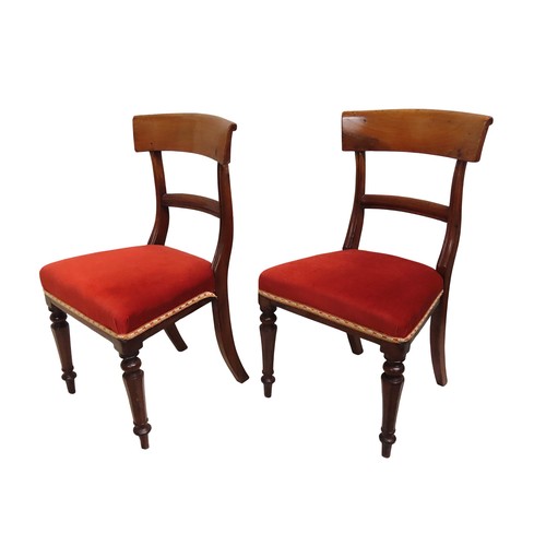 33 - A SET OF SIX MAHOGANY DINING CHAIRSLATE 19TH CENTURY87 x 46 x 40 cmViewing by appointment only... 