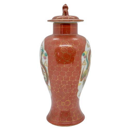 138 - A FAMILLE VERTE LANTERN STANDQING DYNASTY, 19TH CENTURY16.5cm high; together with AN IRON-RED DECORA... 