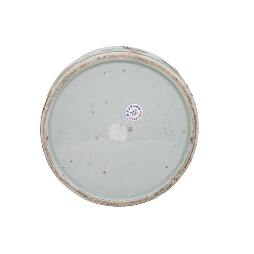 141 - A FAMILLE VERTE PORCELAIN INKSTONE20TH CENTURYin the Kangxi-style22.5cm diameterPROVENANCE: From the... 