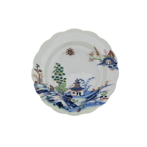 144 - A CHINESE EXPORT IMARI OCTAGONAL DISHKANGXI PERIOD15cm diameter; together with A PAIR OF 'DOUCAI' DE... 