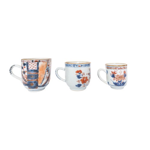 147 - A GROUP OF NINE CHINESE EXPORT UNDERGLAZE BLUE AND IRON RED TEACUPSQING DYNASTY, 18TH CENTURY Variou... 