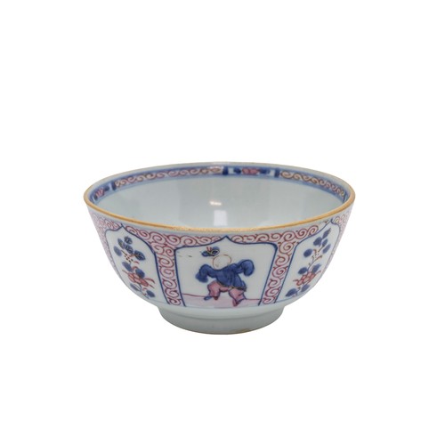 150 - AN UNDERGLAZE BLUE AND PINK-DECORATED 'BOYS' BOWLKANGXI PERIOD 14.7cm diameterPROVENANCE: From the H... 