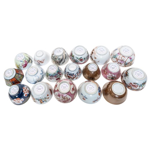 160 - A LARGE GROUP OF CHINESE TEA BOWLSQING DYNASTY, 18TH CENTURYMostly Famille Rose (36)PROVENANCE: From... 