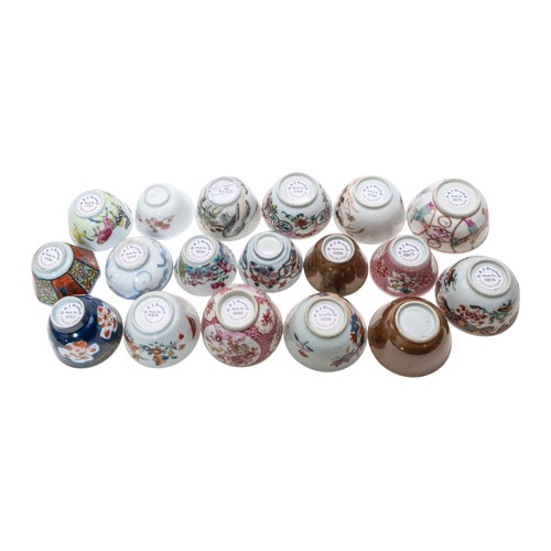 160 - A LARGE GROUP OF CHINESE TEA BOWLSQING DYNASTY, 18TH CENTURYMostly Famille Rose (36)PROVENANCE: From... 