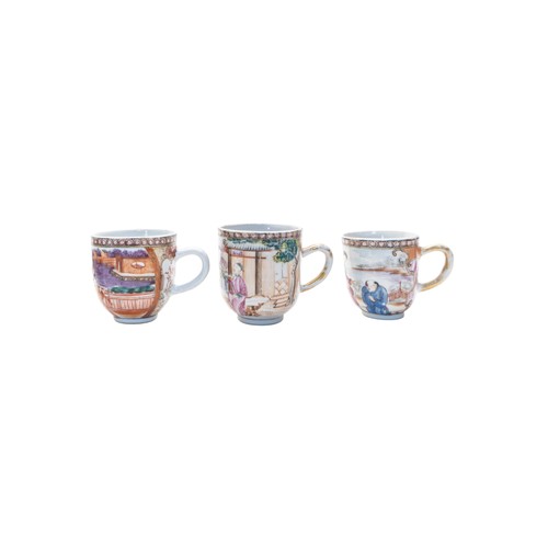 164 - A GROUP OF ELEVEN FAMILLE ROSE CUPSQING DYNASTY, 18TH CENTURYmostly Mandarin palatte5.8 cm highPROVE... 