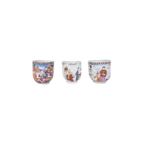164 - A GROUP OF ELEVEN FAMILLE ROSE CUPSQING DYNASTY, 18TH CENTURYmostly Mandarin palatte5.8 cm highPROVE... 