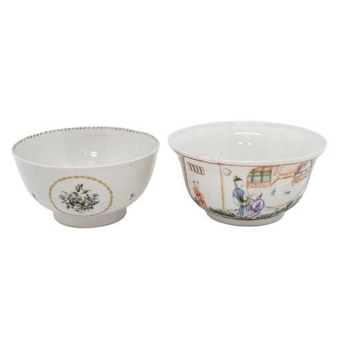 169 - A FAMILLE ROSE CHINESE EXPORT BOWLQIANLONG PERIOD11.8cm diameter: together with A CHINESE EXPORT GRI... 
