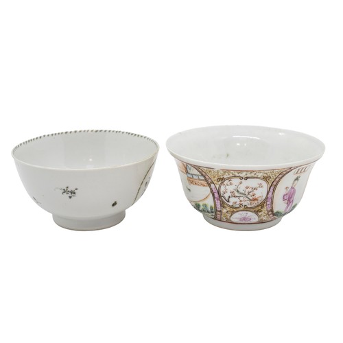 169 - A FAMILLE ROSE CHINESE EXPORT BOWLQIANLONG PERIOD11.8cm diameter: together with A CHINESE EXPORT GRI... 