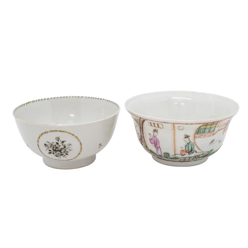 169 - A FAMILLE ROSE CHINESE EXPORT BOWLQIANLONG PERIOD11.8cm diameter: together with A CHINESE EXPORT GRI... 