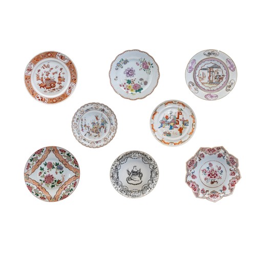 177 - A GROUP OF CHINESE EXPORT PORCELAIN DISHESQING DYNASTY, 18TH CENTURYMostly famille rose20cm to 23cm ... 