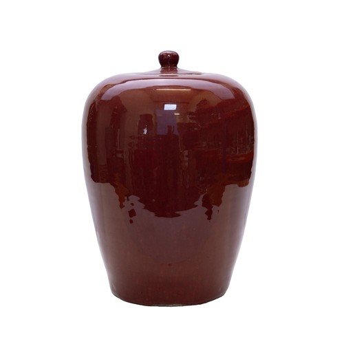 36 - A LARGE CHINESE FLAMBÉ-GLAZED JAR AND COVERQING DYNASTY, 19TH CENTURY 32cm highPROVENANCE: From the ... 