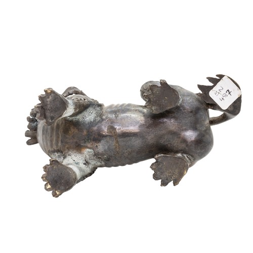 10 - A BRONZE FIGURE A QILINLATE QING DYNASTY16cm wide; together with A BRONZE FIGURE OF A SAGE RIDING A ... 