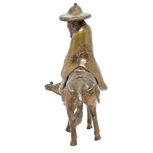 10 - A BRONZE FIGURE A QILINLATE QING DYNASTY16cm wide; together with A BRONZE FIGURE OF A SAGE RIDING A ... 