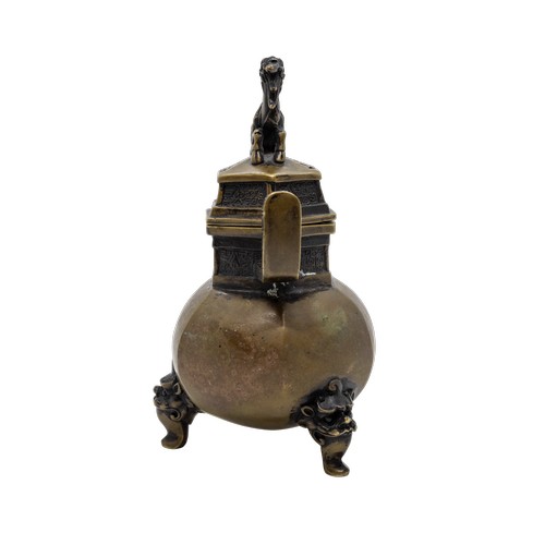2 - A BRONZE HEXAGONAL TRIPOD CENSER AND COVERXUANDE MARK, LATE QING DYNASTY15cm highPROVENANCE: From th... 