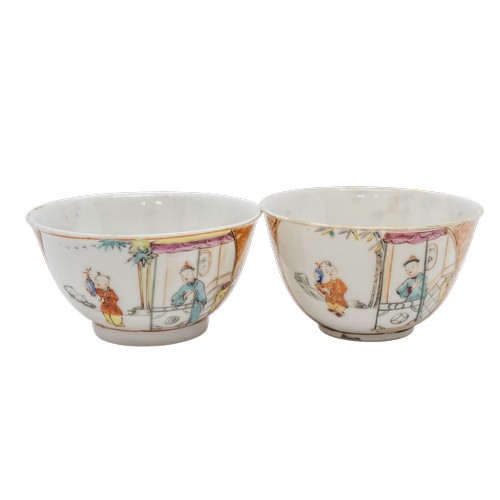 159 - A PAIR OF CHINESE EXPORT FAMILLE ROSE CUPS AND SAUCERSQIANLONG PERIOD12cm diameterPROVENANCE: From t... 