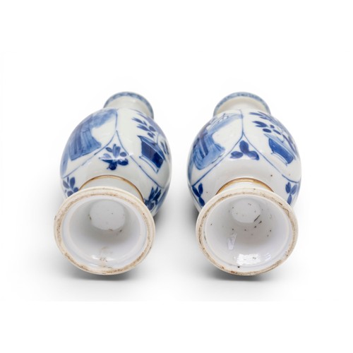 A PAIR OF BLUE AND WHITE MINIATURE VASES KANGXI PERIOD (1662-1722
