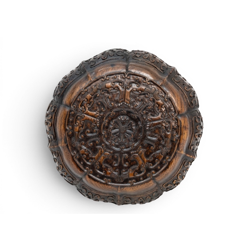 中国清時代 唐木如意 756g 東キ8-0307☆2F トヒウヒ A FINE AND RARE HONGMU CHINESE HARDWOOD FLUTED BOXQIANLONG, 1736