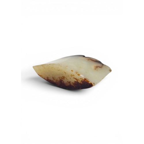 23 - AN UNUSUAL CHINESE ARCHAIC-STYLE JADE BLADE PEDANT PROBABLY MING OR EARLIER明或更早 青白玉素面剑珌of pale celad... 