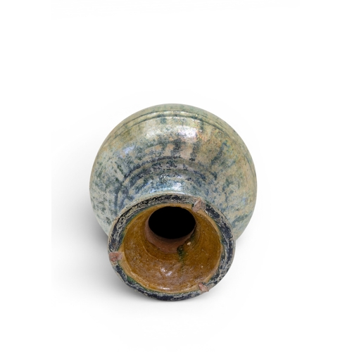 A FINE CHINESE GREEN AND AMBER-GLAZED SMALL POTTERY JARHAN DYNASTY