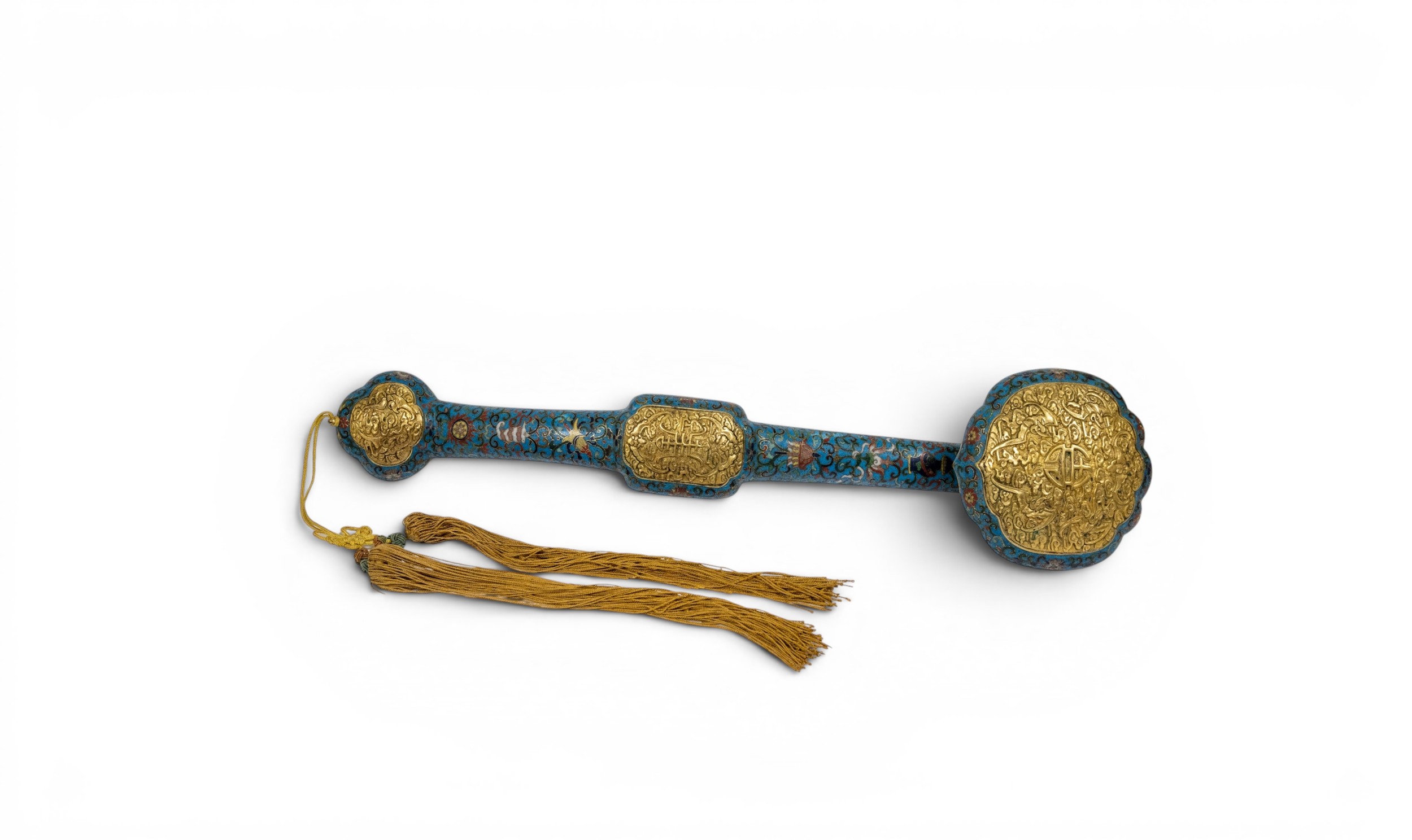 A FINE CLOISONNÉ AND GILT BRONZE RUYI SCEPTREQING DYNASTY, 19TH CENTURY ...