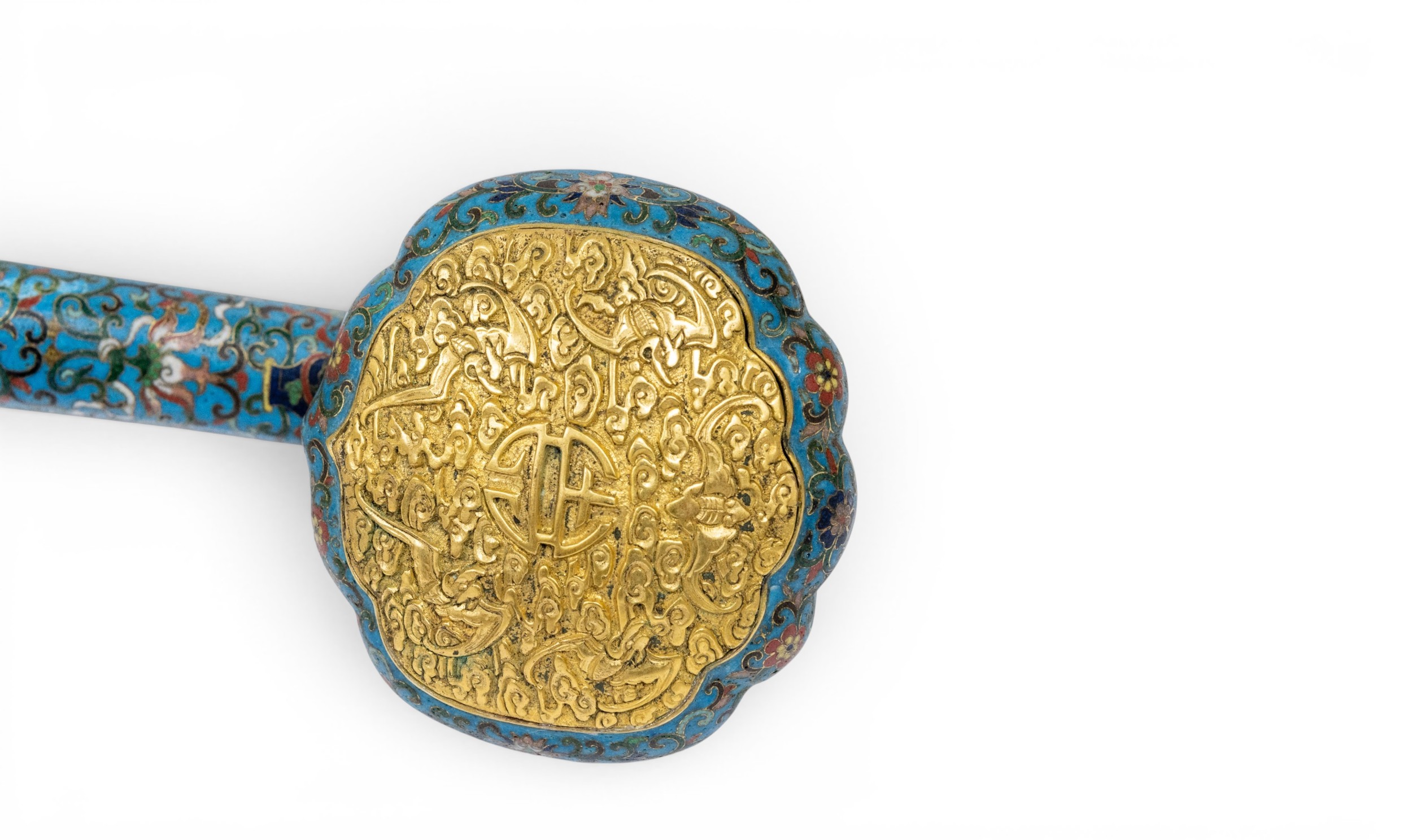 A FINE CLOISONNÉ AND GILT BRONZE RUYI SCEPTREQING DYNASTY, 19TH CENTURY ...