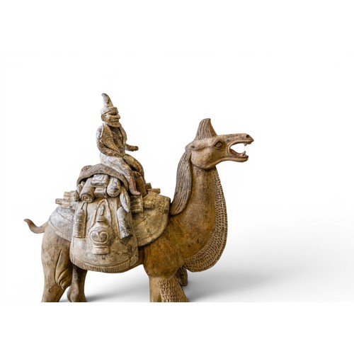 A MASSIVE POTTERY MODEL OF A CAMEL AND RIDERTANG DYNASTY (618-907)唐 ...