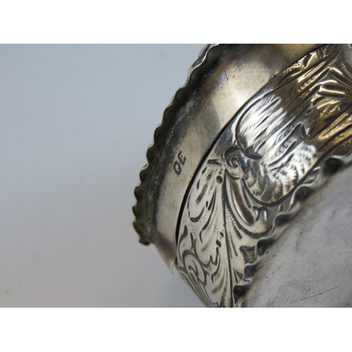 33 - A VICTORIAN SILVER HEART SHAPED BOX AND PIQUE WORK SILVER RING BOXHeart shape box: 3 x 4.7 x 4.7, 35... 
