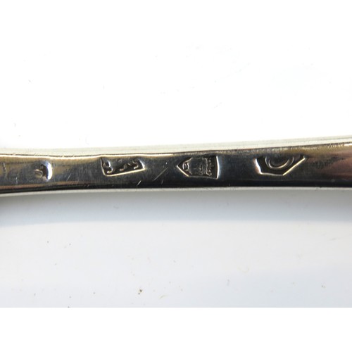 46 - TWO GEORGE II SILVER DESSERT SPOONSLONDON 1730fiddle pattern with engraved handlesmarked for Isaac C... 