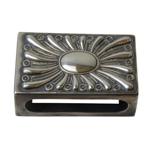 32 - A MIXED GROUP OF SEVEN VINTAGE SILVER REPOUSSE DECORATED MATCHBOX HOLDERSEARLY 20TH CENTURYall beari... 